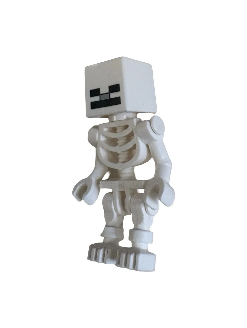 LEGO White Skeleton Minifigure Curved Arms min011 Minecraft